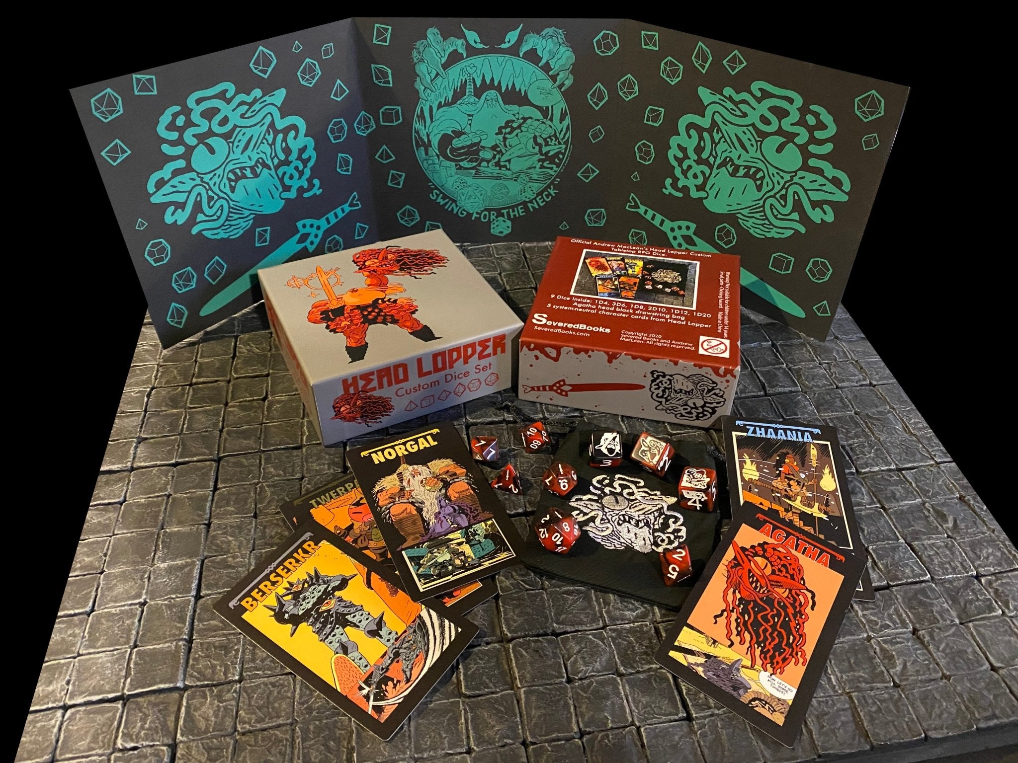 Head Lopper Dice Set + GM Screen Bundle