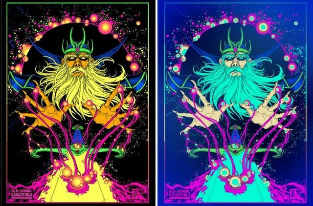 Old-School Essentials Enchanter Black Light Art Print - Exalted Funeral